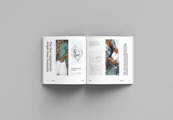 Top View Square Magazine Mockup
