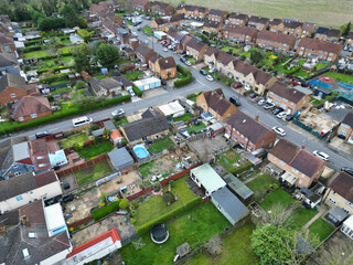 Obraz premium High Angle View of Harefield Town London, Uxbridge, England. United Kingdom During Sunset. April 3rd, 2024