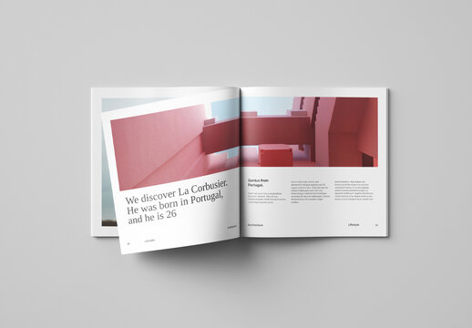 Top View Square Magazine Mockups