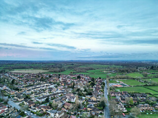 High Angle View of Harefield Town London, Uxbridge, England. United Kingdom During Sunset. April 3rd, 2024