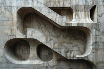 An intricate perspective of a concrete structure with fluid forms that provides a modern aesthetic - 777377656