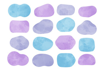 青色の水彩フレーム