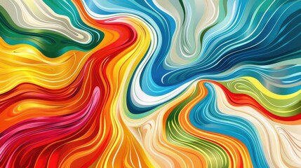 Abstract colorful wavy pattern with fluid lines in vibrant colors.
