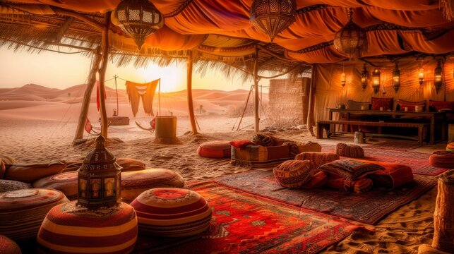 inside bedouin tent background