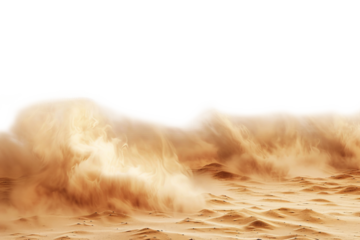 The sand dunes shift and change, sculpted by the wind isolate on transparent background, cutout, png