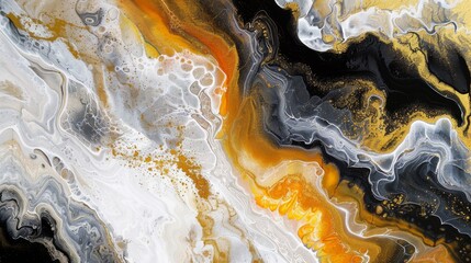 Abstract contemporary surreal minimalist colorful art illustration. Various colorful paint splashes in motion with copy space.