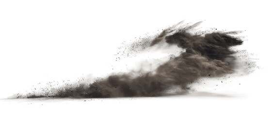 The dust devil spins, a small whirlwind of dust and debris - obrazy, fototapety, plakaty
