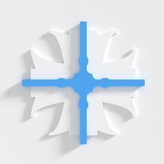 Christian greek or maltese crosses icon. Religion concept illustration. 3D render