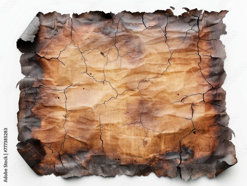 Poster distressed antique paper with dark edges and cracked texture. aged document concept generative ai