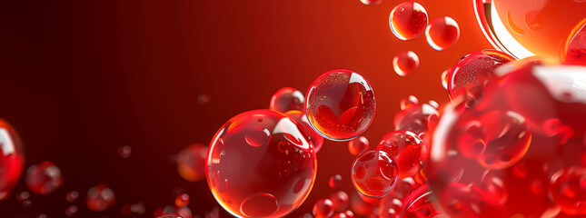 3D illustration of red blood cells in motion within the bloodstream, a vital medical concept - obrazy, fototapety, plakaty