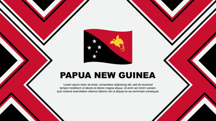 Papua New Guinea Flag Abstract Background Design Template. Papua New Guinea Independence Day Banner Wallpaper Vector Illustration. Papua New Guinea Vector