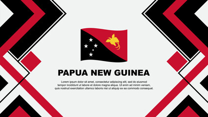 Papua New Guinea Flag Abstract Background Design Template. Papua New Guinea Independence Day Banner Wallpaper Vector Illustration. Papua New Guinea Banner - obrazy, fototapety, plakaty