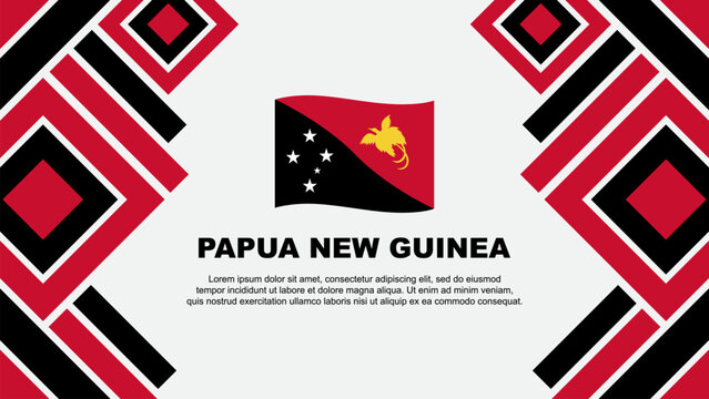 Papua New Guinea Flag Abstract Background Design Template. Papua New Guinea Independence Day Banner Wallpaper Vector Illustration. Papua New Guinea