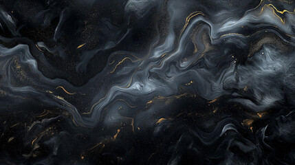 Abstract marble ink painted texture luxury black background