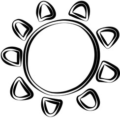 Sun drawing, sunrise, sunset, sun rays