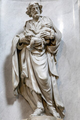 Saint Joseph statue in Our Lady of Assistance catholic church, Brussels, Belgium