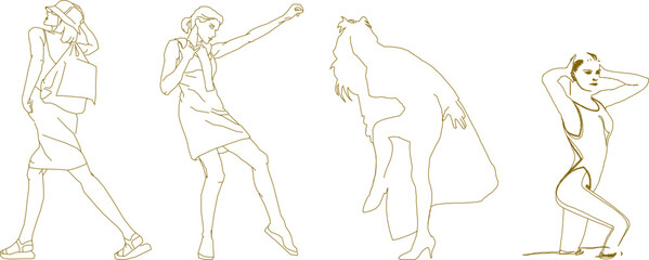 vector design sketch illustration of a model doing a phoshoot photography session