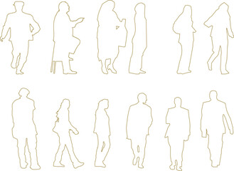 vector design sketch illustration of a silhouette of a person doing activities