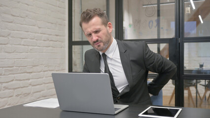 Middle Aged Businessman having Back Pain