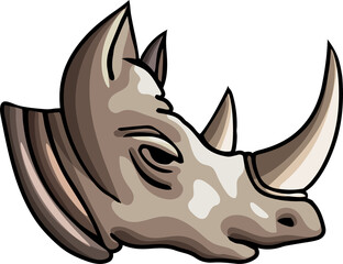 Cute rhinoceros animal funny cartoon clipart illustration