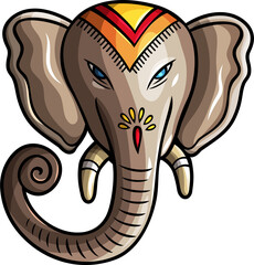 Cute elephant animal funny cartoon clipart illustration