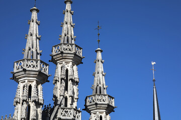 Fototapeta na wymiar Saint Peter collegiate church spires, Leuwen, Belgium