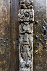 St John de Doperkerk church in the large beguinage of Louvain/Leuven, Belgium. Door reliefs