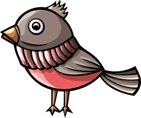 Cute bird funny cartoon clipart illustration