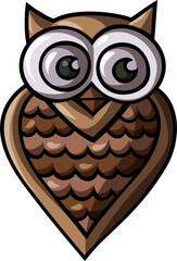 Cute owl bird funny cartoon clipart illustration