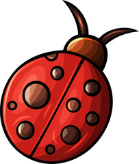 Cute ladybug funny cartoon clipart illustration