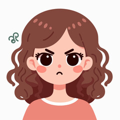 Vector image of an angry woman's expression