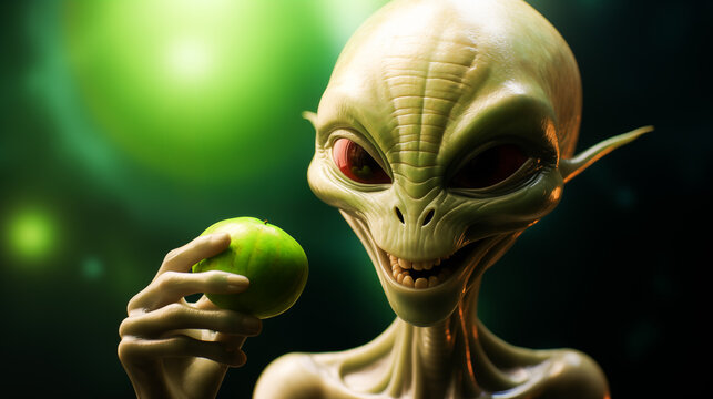 Alien. Alien extremely detailed and realistic high resolution 3d illustration of an extraterrestrial being	