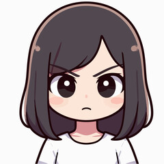 Vector image of an angry woman's expression