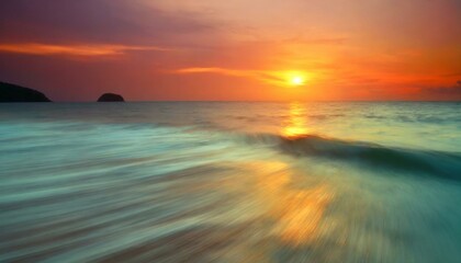 Sunset Serenity: Motion Blurred Seascape"