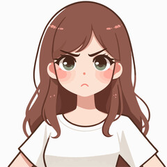 Vector image of an angry woman's expression