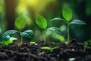 Tree plant growing process in beautiful nature