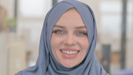 Close up of Smiling Arab Woman Face