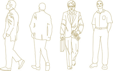 Fototapeta na wymiar illustration sketch design vector drawing employee boss director business man worker 