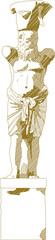 Adobe Illustrator Artwork illustration sketch design vector image statue art god goddess egypt roman greece old classic vintage - obrazy, fototapety, plakaty