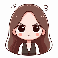 Vector image of an angry woman's expression