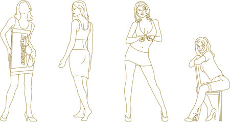 Adobe Illustrator Artwork vector design sketch illustration of a model doing a phoshoot photography session