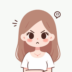 Vector image of an angry woman's expression