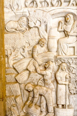 Montserrat monastery, Catalonia, Spain. Reliefs