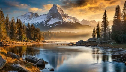 Foto op Canvas lake, mountain, landscape, water © Danmarpe