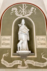 Montserrat monastery, Catalonia, Spain. Pope statue