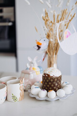 Easter decor and easter eggs