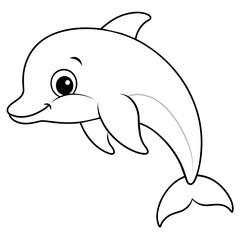 dolphin baby jumping- vector illustration