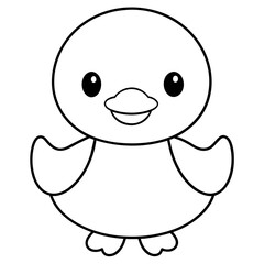 adorable baby duck - vector illustration