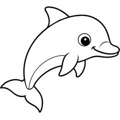 dolphin jumping - vector illustration