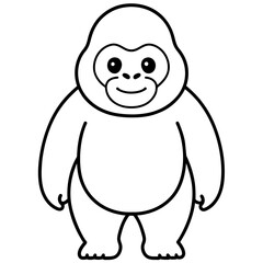 chubby monkey - vector illustration